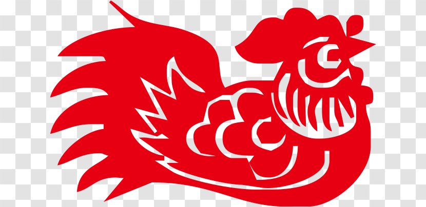 Rooster Papercutting Chinese Paper Cutting New Year Chicken - Silhouette - Decoupage Transparent PNG
