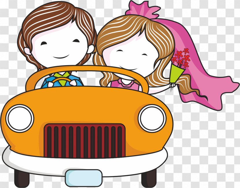 Marriage Royalty-free Illustration - Pink - Driving Men And Women Transparent PNG