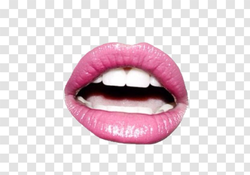 Lip Mouth - Pink Lips Transparent PNG