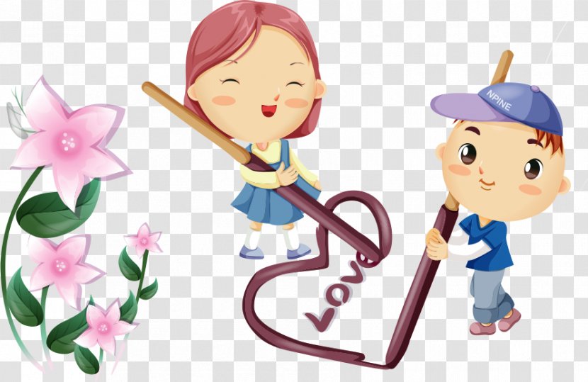 Cartoon Romance Drawing Wallpaper - Couple - Videos Caring Transparent PNG