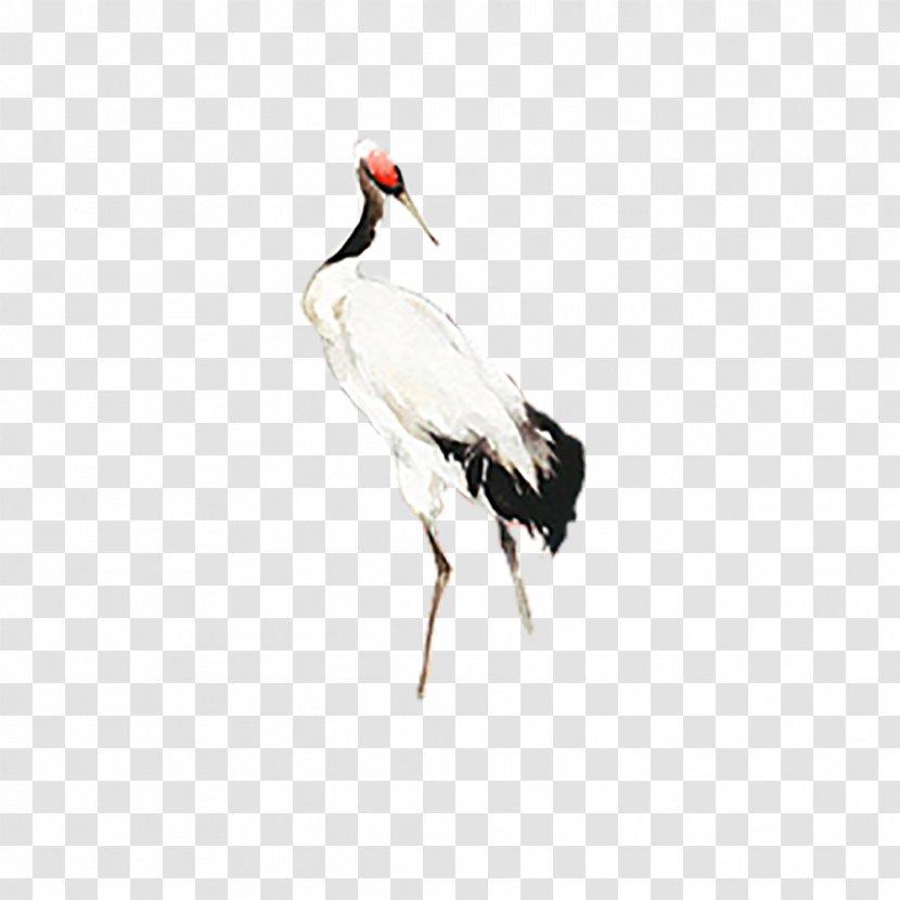 Crane In Chinese Mythology Ink - Gongbi - Gull Deer Transparent PNG