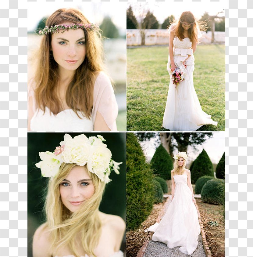 Headpiece Flower Bouquet Crown Wedding Bride - Cartoon Transparent PNG