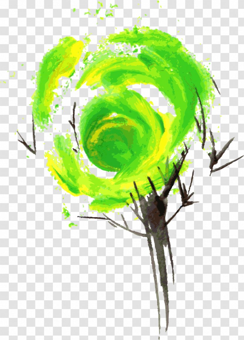 Creative Watercolor Painting Green - Tree - Dream Transparent PNG