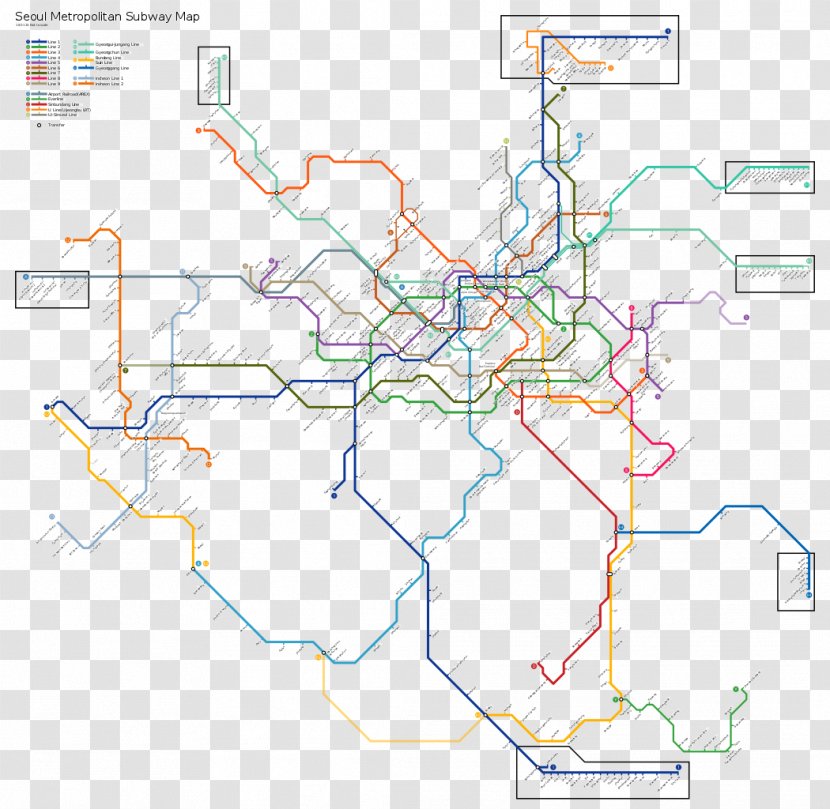 Rapid Transit Seoul Capital Area Rail Transport Metropolitan Subway - Tube Map - Tourisme Transparent PNG