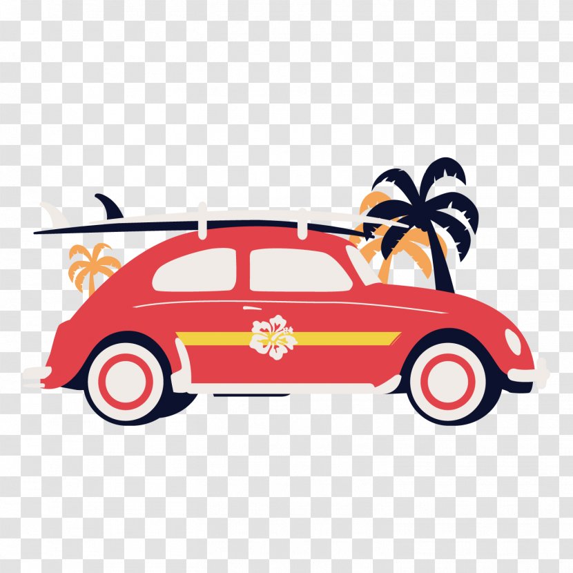 Taxi Pontianak Car Tourism - Illustration - Hand Painted Red Transparent PNG