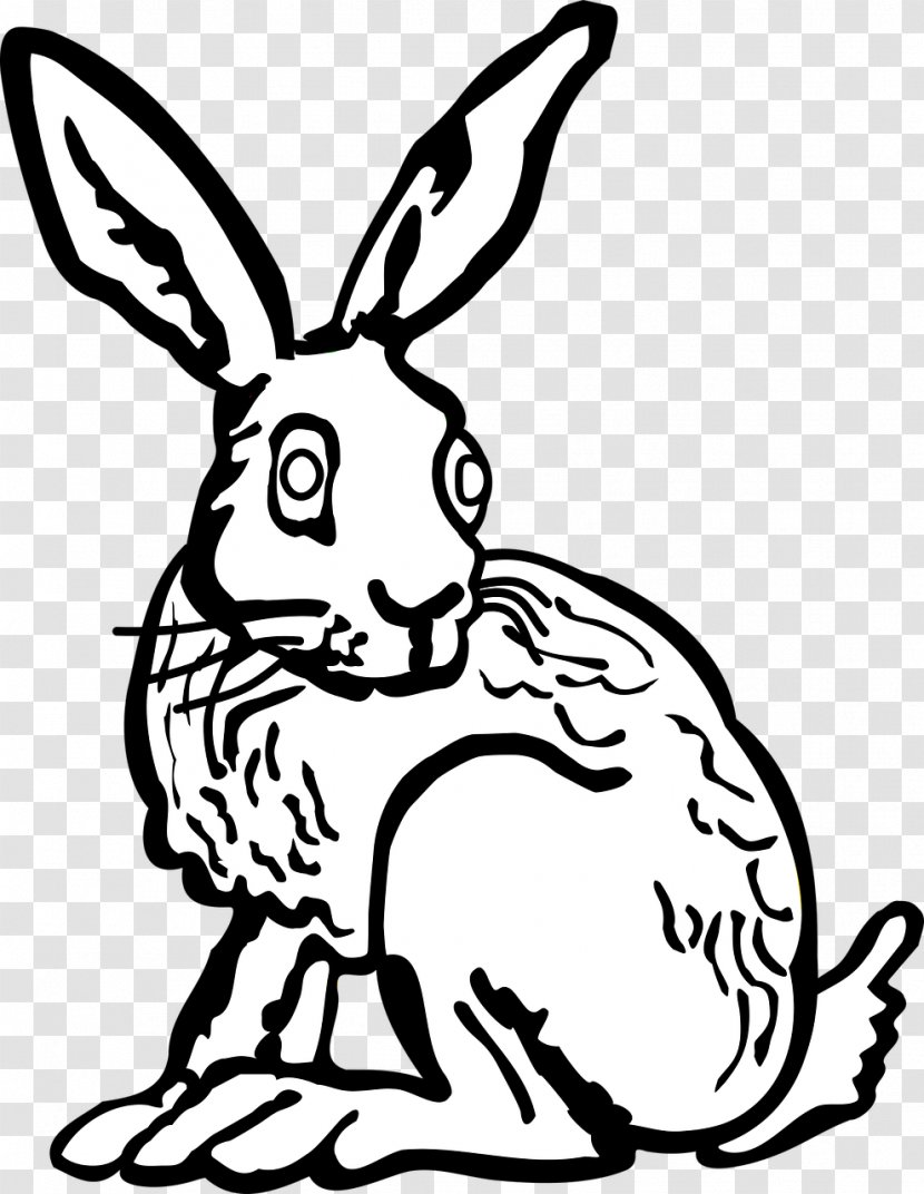 Clip Art Line Vector Graphics Drawing Hare - Wildlife - Rabbit Transparent PNG