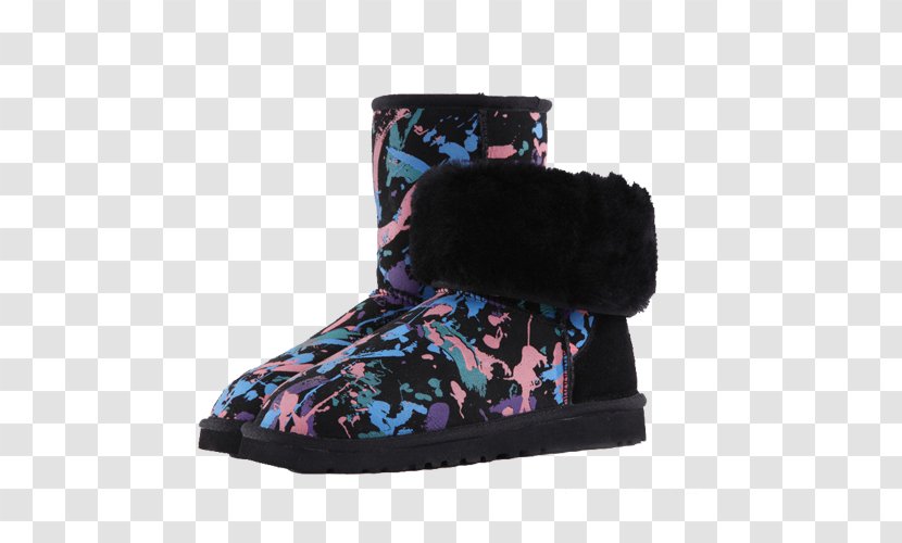 Snow Boot Shoe Fur Purple - Footwear - Boots Transparent PNG