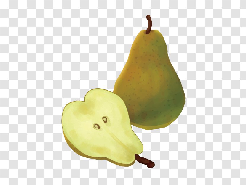 European Pear Apple Fruit - 3d Cartoon Hand-painted Pictures Transparent PNG