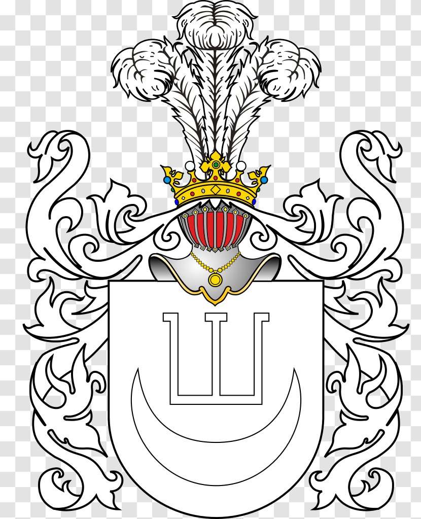 Janina Coat Of Arms Crest Nobility Polish Heraldry - Plant - Black And White Transparent PNG