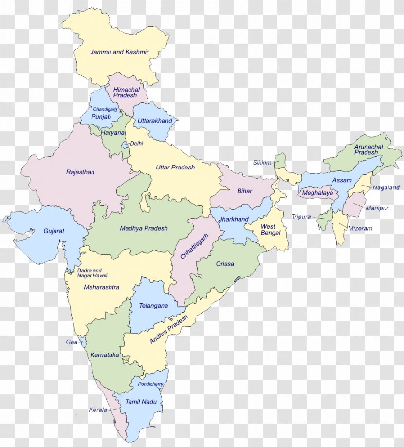 States And Territories Of India Mizoram Raipur Business United - Reorganisation Act 1956 Transparent PNG