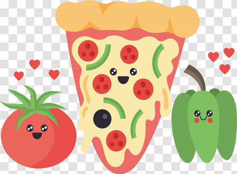 Pizza Nice Slice Ingredient Illustration - Frame - Cartoon Garnish Transparent PNG