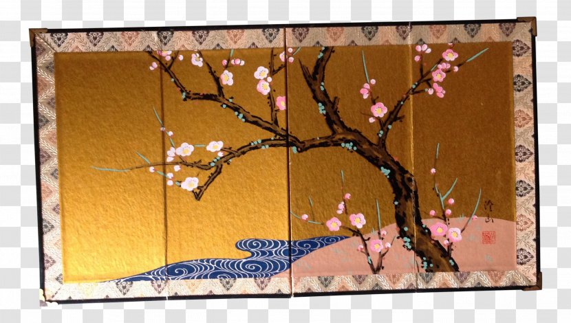 Cherry Blossom Screen Painting Chairish - Hand-painted Blossoms Transparent PNG