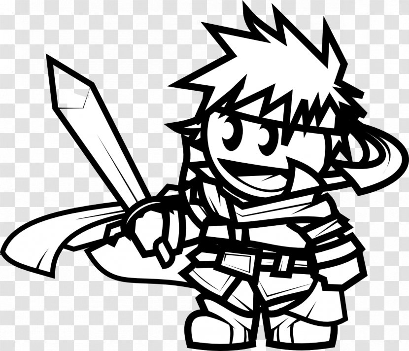 Drawing Character Video Game Coloring Book Clip Art - Monochrome - Videojuegos Transparent PNG