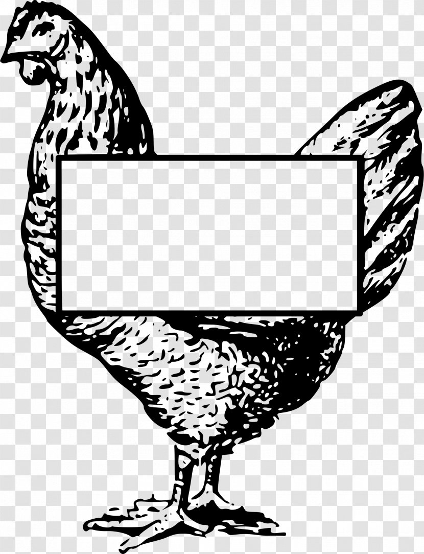 Wyandotte Chicken Sesame Rooster Line Art Clip - Black And White - Chick Transparent PNG
