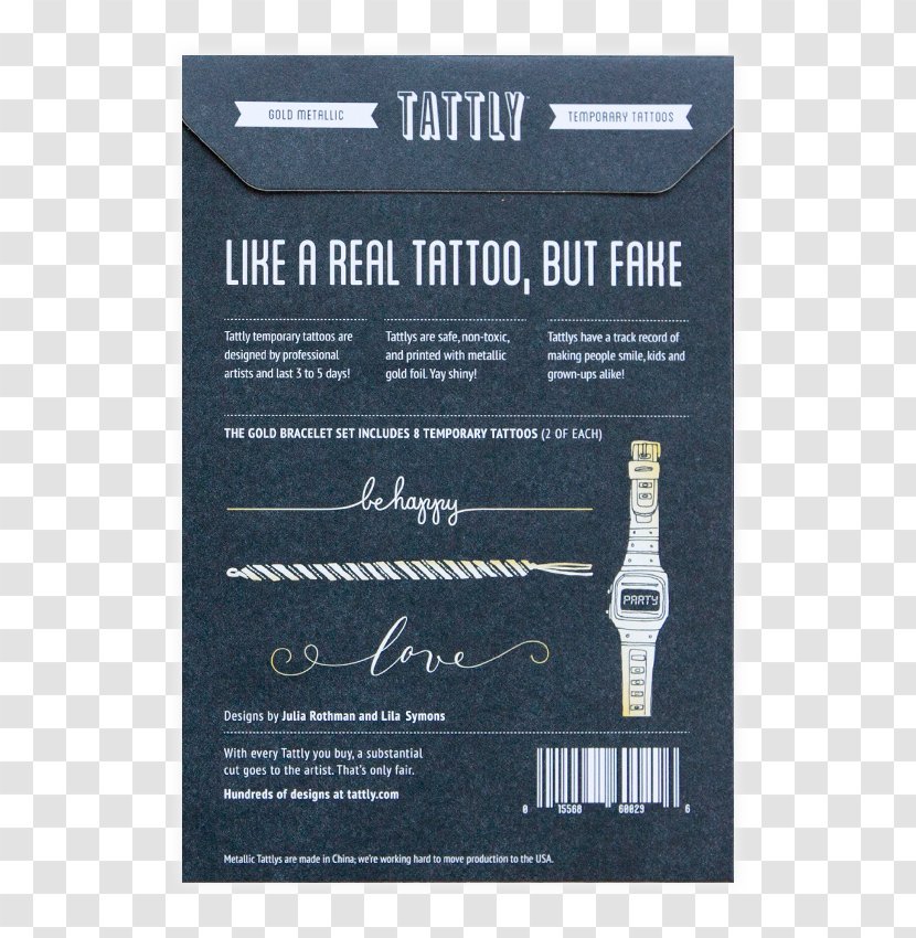 Tattly Tattoo Artist Gold - Bracelet - Rifle-paper-co Transparent PNG