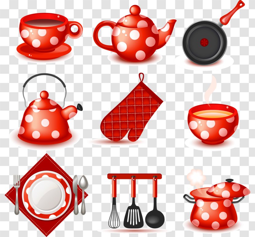 Kitchen Utensil Kitchenware Tableware - Cartoon Red Transparent PNG