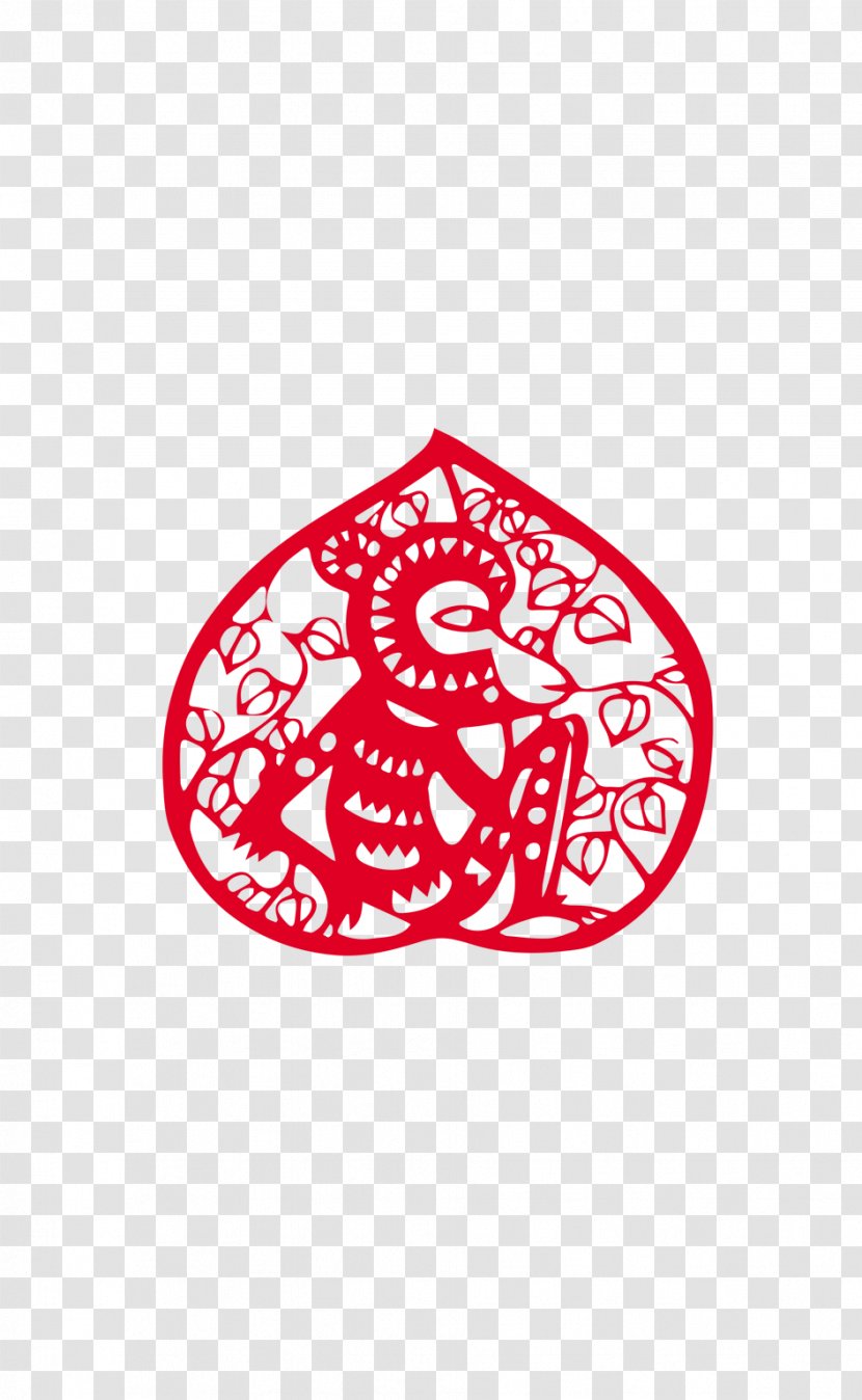 Papercutting Monkey Chinese Paper Cutting New Year - Symbol - Paper-cut Transparent PNG