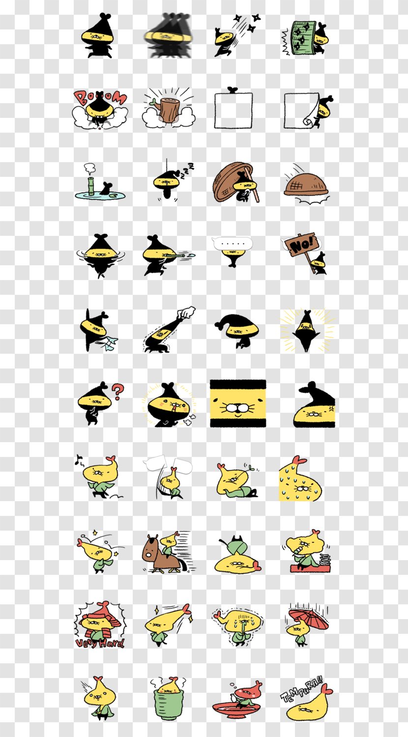 Sticker クリエイターズスタンプ LINE Rubber Stamp Gratis - Yellow - Tempura Transparent PNG