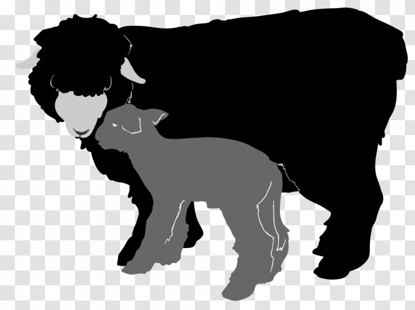 Sheep Goat Silhouette Clip Art - Cattle Like Mammal Transparent PNG