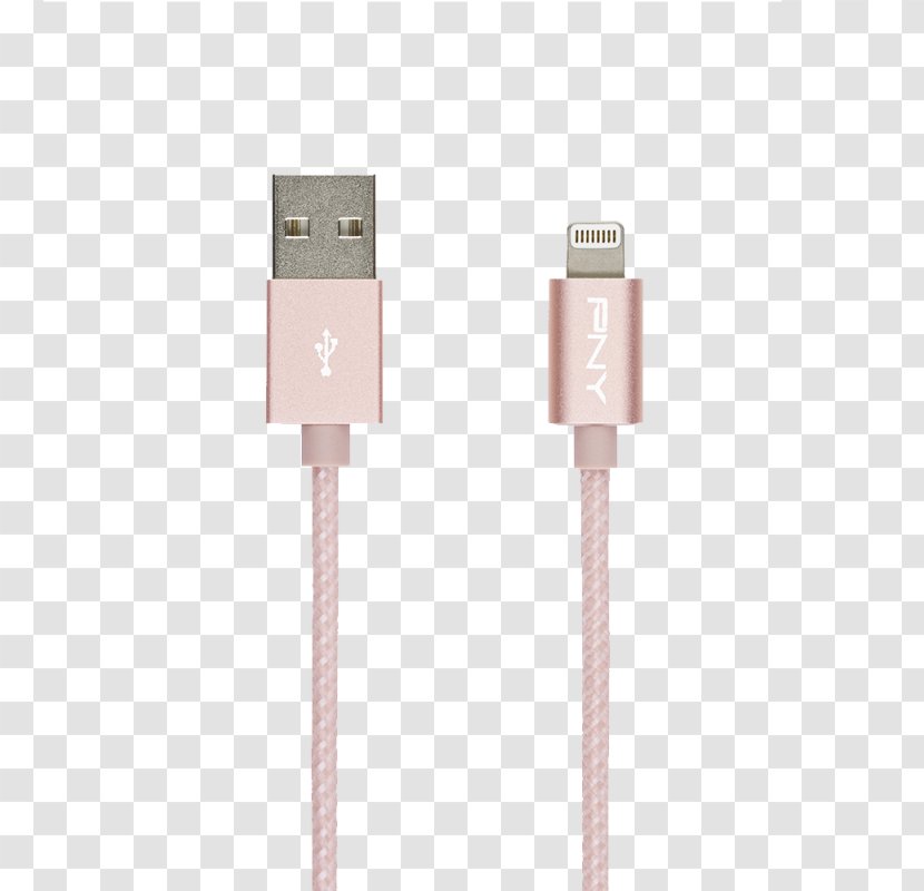 Lightning Electrical Cable IPhone USB Adapter - Computer - GOLD ROSE Transparent PNG