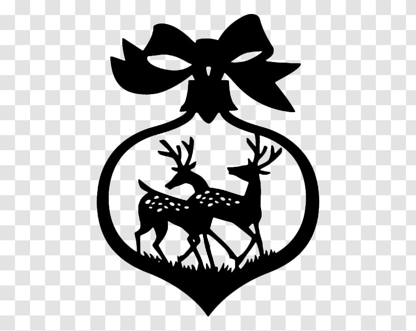 Silhouette Reindeer Candy Cane Christmas Papercutting - Fictional Character Transparent PNG