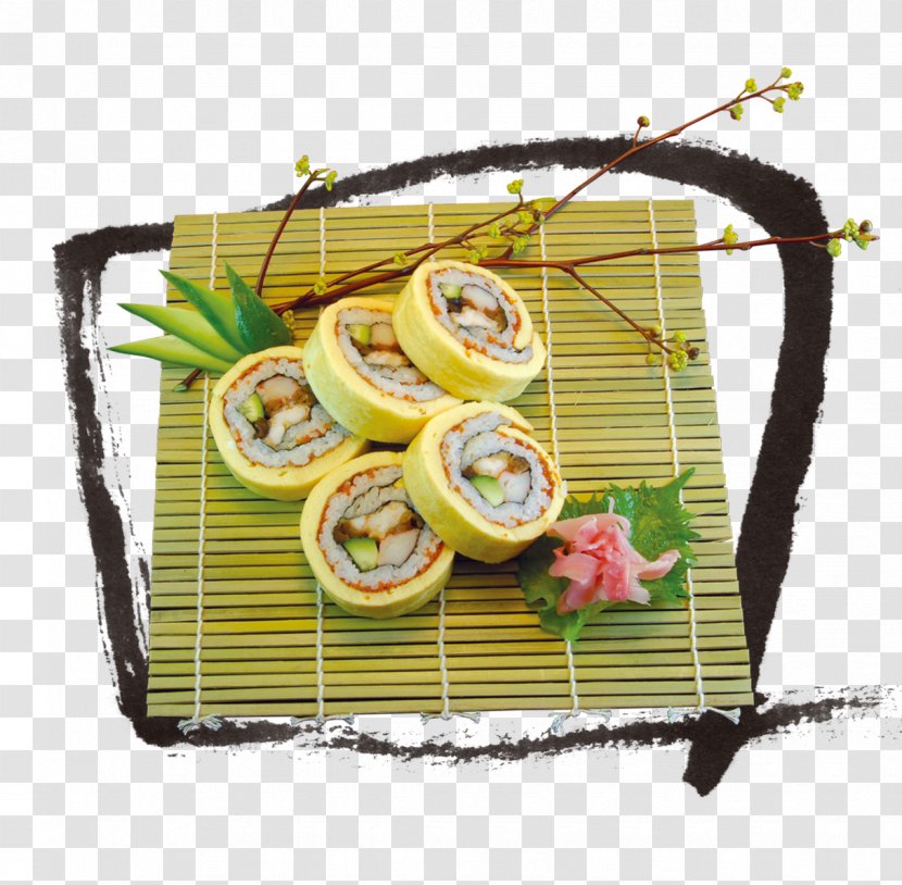 Sushi Japanese Cuisine California Roll - Bamboo Transparent PNG