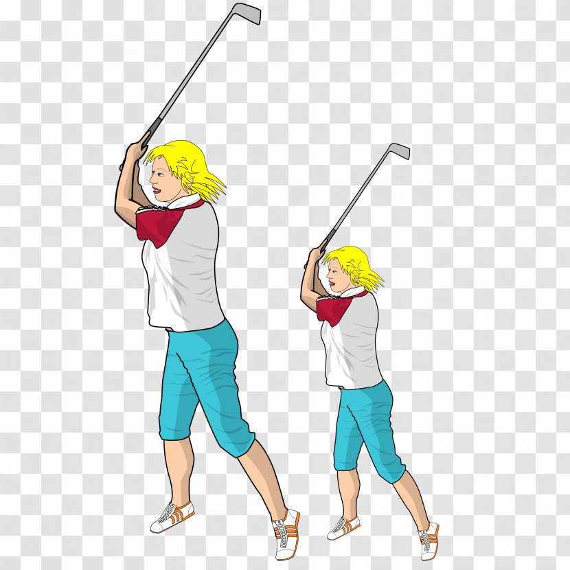Golf Clip Art - Frame - Vector Female Golfer Transparent PNG