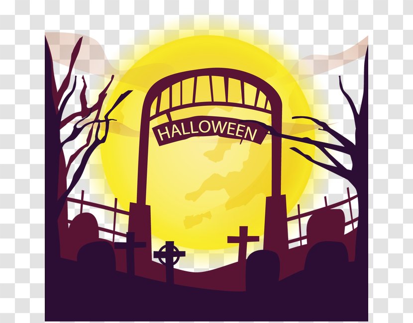 Halloween Cemetery Euclidean Vector Illustration - Entrance Transparent PNG