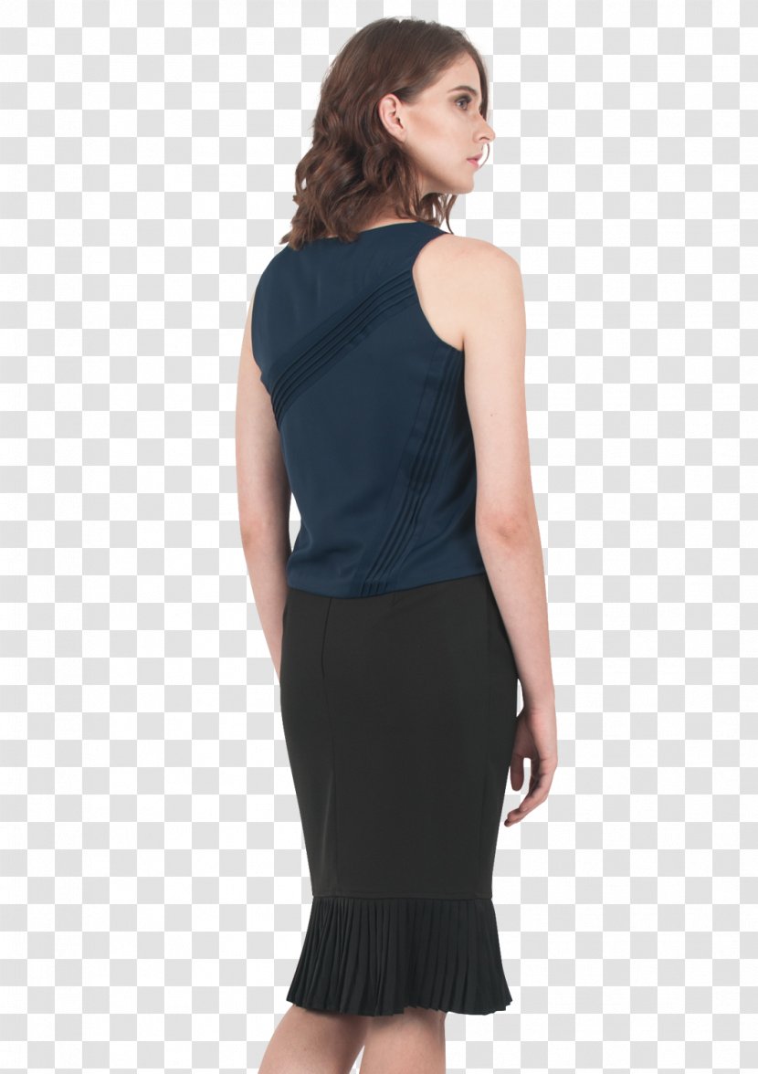 Little Black Dress Shoulder Sleeve M - And Pleated Skirt Transparent PNG