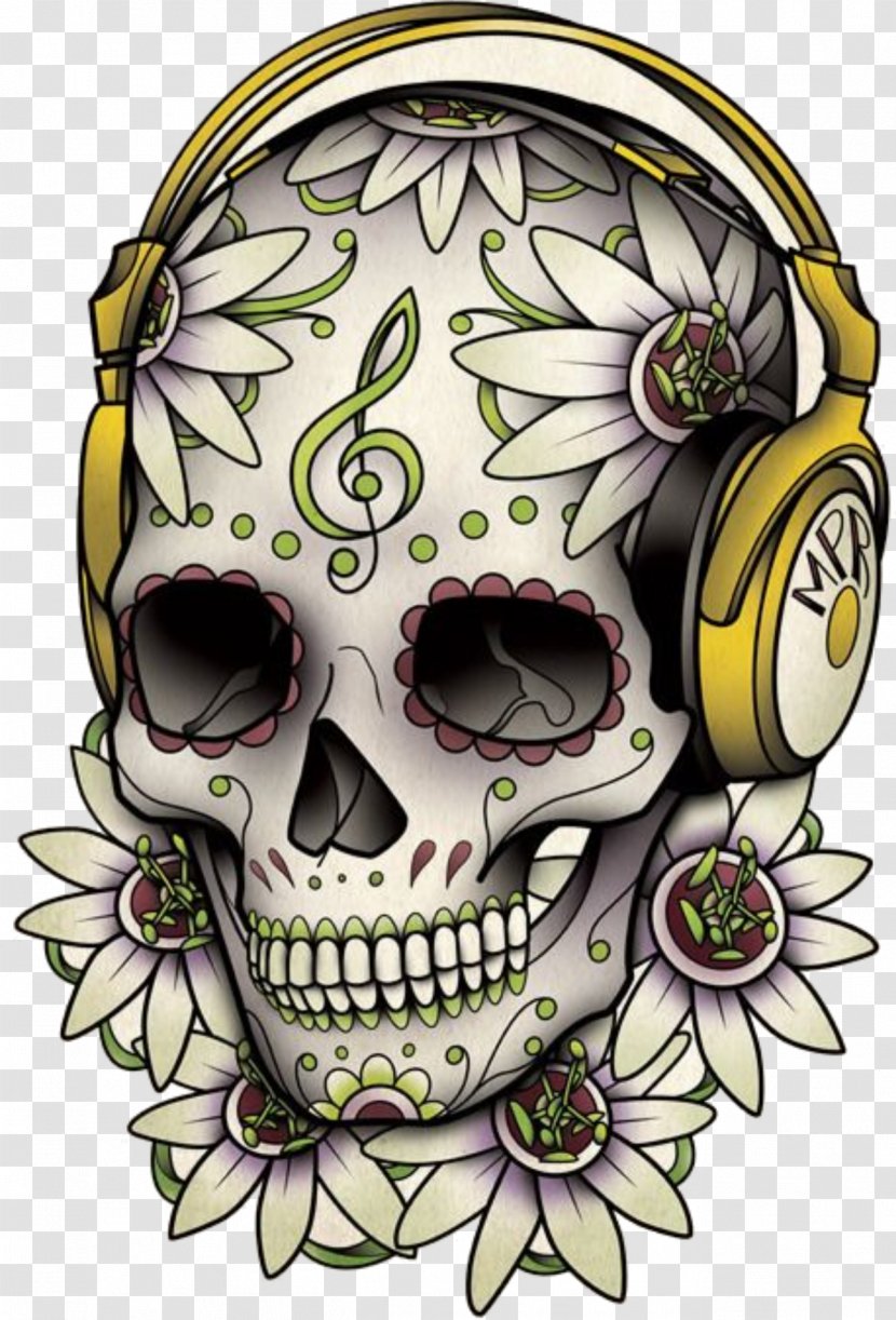 Calavera Tattoo Skull Day Of The Dead Drawing - Sugar Skulls Transparent PNG