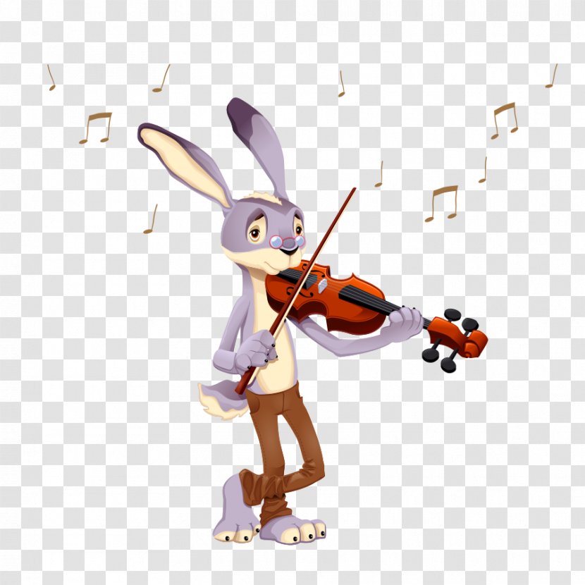 Musician Musical Instrument Illustration - Flower - Violin Rabbit Transparent PNG