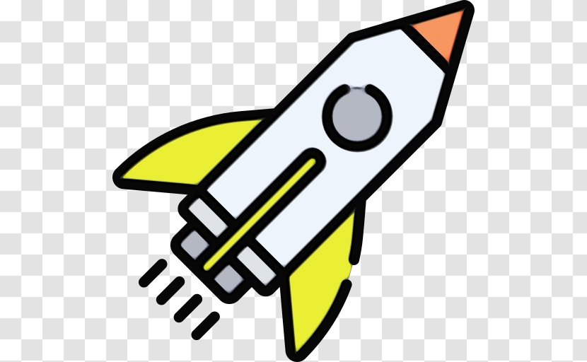 Watercolor Business - Spacecraft - Yellow Startup Company Transparent PNG