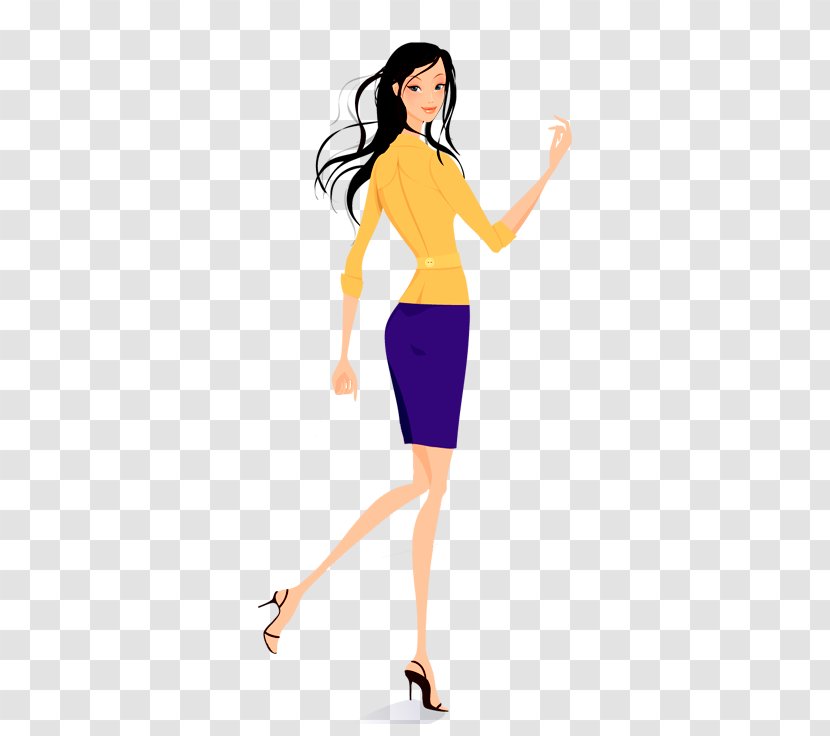 Shopping Woman Clip Art - Cartoon - Fashionable Women Transparent PNG