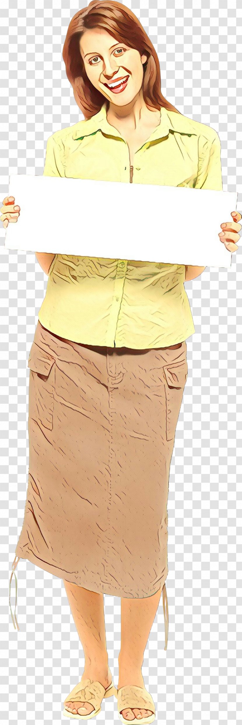 Skirt T-shirt Woman Image Illustration - Yellow - Shorts Transparent PNG