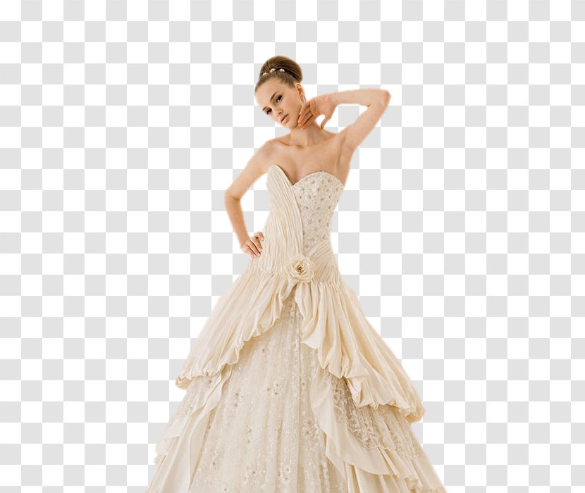 Wedding Dress White Gown - Frame Transparent PNG