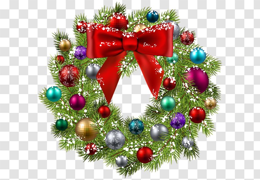 Christmas Ornament Wreath Santa Claus Clip Art - Tree - Gold Transparent PNG