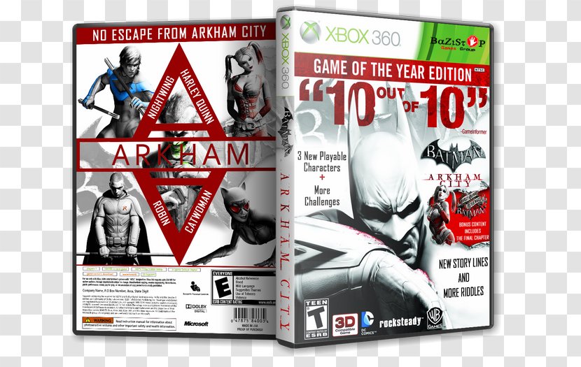 Xbox 360 Batman: Arkham City Asylum Origins Army Of Two: The 40th Day - Video Game Software - Batman Transparent PNG