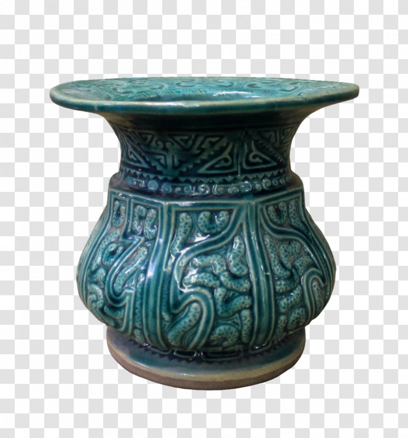 Vase Ceramic Pottery Urn Turquoise Transparent PNG