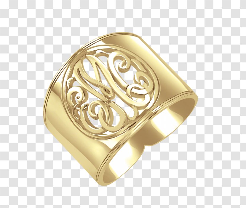 Ring Monogram Jewellery Cigar Band Gold - Diamond Stud Earrings Transparent PNG