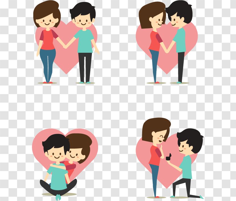 Cartoon Illustration - Tree - Couple In Love Transparent PNG