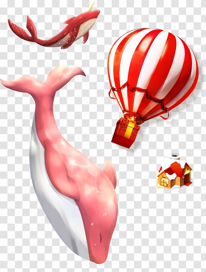 Balloon Icon - Silhouette - Red Whale And Balloons Transparent PNG