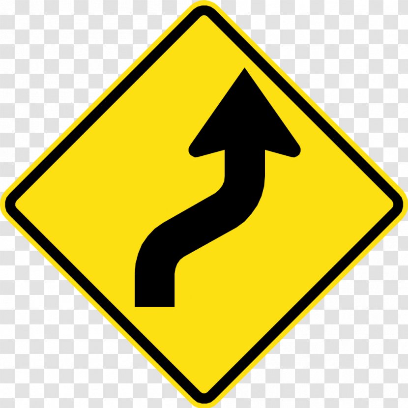 Warning Sign Traffic Reverse Curve Road - Signage Transparent PNG
