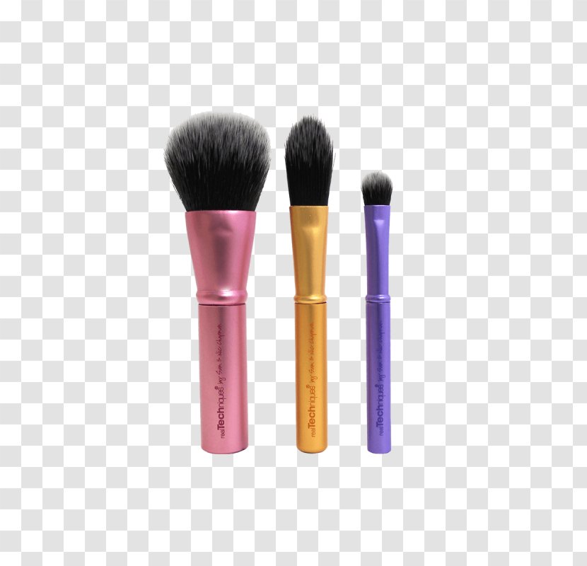 Real Techniques Retractable Bronzer Brush Paintbrush Makeup Duo Fiber Collection - Bold Metals Oval Shadow 200 - Your Picks Set Transparent PNG