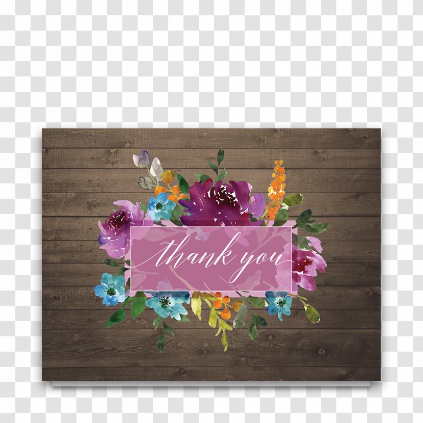 Wedding Invitation Flower Greeting & Note Cards Floral Design - Violet - Rustic Flowers Transparent PNG