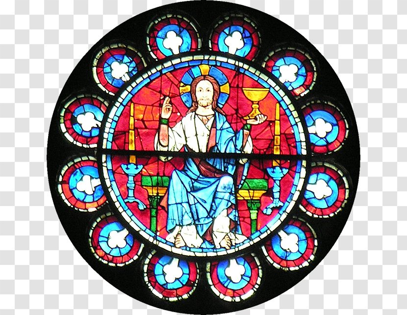 Stained Glass Middle Ages Rose Window Chartres Cathedral Gothic Art Transparent PNG