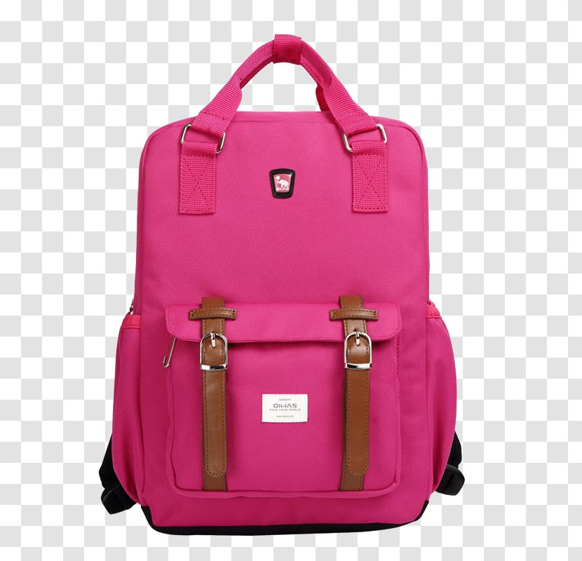 Handbag Backpack Baggage Satchel - Hand Luggage - Pink Bag Transparent PNG