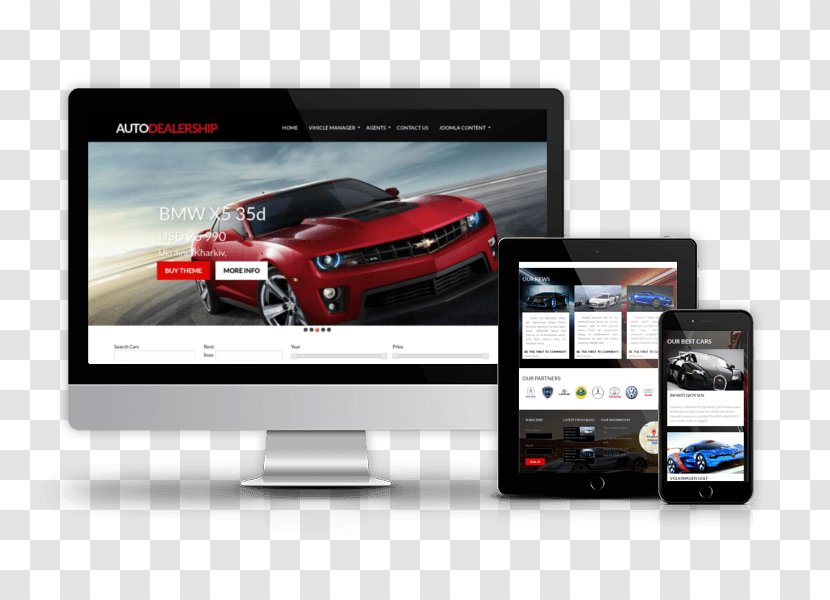 Car Dealership Responsive Web Design Template Joomla - Auto Transparent PNG