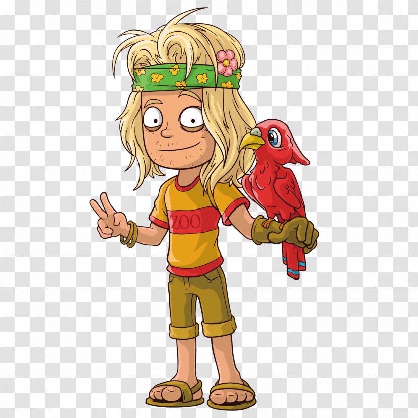 Parrot Cartoon - Boy - A With Transparent PNG