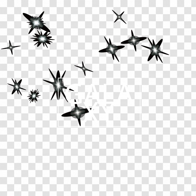 Black And White Angle Point Pattern - The Stars Of Night Transparent PNG