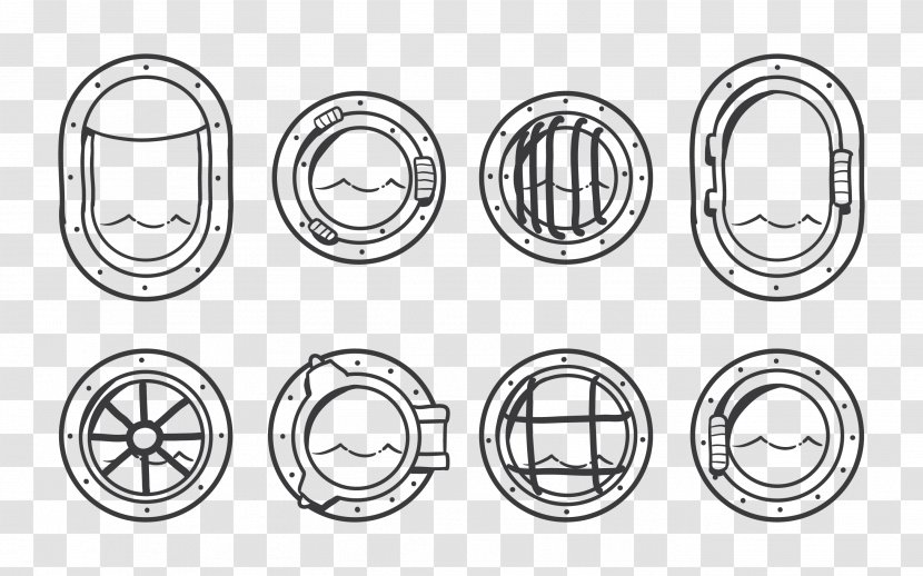 Porthole Drawing - Line Art - Originality Vector Transparent PNG